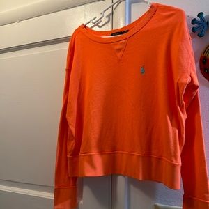 Neon orange short sweat shirt